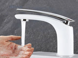 White Paint Washbasin Faucet Hot and Cold Bathroom Hardware Basin Water Tap Standard V1294-YM0901-3112200083111