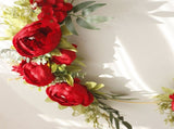 Simulation Peony Wreath Home Door Decorations Wall Hanging Artificial Peony Wreath Wedding Courtyard V1294-YM0523-220118XU03-4