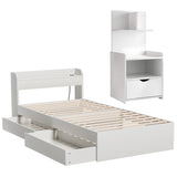 Artiss Single Bed Frame with Charging Ports and Bedside Table WBED-AURA-S-FURNI-P16-AB