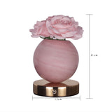 Pink Dreamy Rose Planet Lamp Night Light - Elegant 21cm USB-Charged 3-Color Touch Dimming Decor Gift V888-ELOSUNG21553
