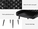Artiss 2x Dining Chairs Retro PU Leather Kitchen Lounge Cafe Accent Chair Black DINC-B-B02-BKX2