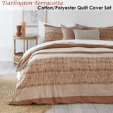 Bambury Darlington Terracotta Cotton Polyester Quilt Cover Set Queen V442-BBY-QUILTCS-DARLINGTON-TERRACOTTA-QS