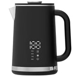 Black electric kettle, 1.7L stainless steel kettle, 1500W rapid heating, with LED display, V1197-JY-071601