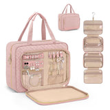 Toiletry Bag - Hanging Travel Toiletry Bag - Large Makeup Bag - Simple - Pink V1237-ZY-203-5223