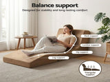 Artiss Folding Sofa Bed Convertible Armless Foam Floor Futon Lounger Couch Brown SB-B-FOLD-BR