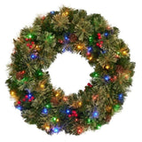 61cm Bristle Berry Christmas Wreath with Multi Functions Lights 112_OPBB61