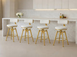 Levede 4x Bar Stools Swivel Kitchen Bar Chair White BR1042-2-WHX2