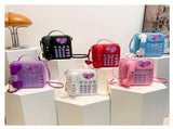 White Sweet Girl Creative Crossbody Bag with Telephone Design, PU Material, Lightweight and Unique V888-ELOSUNG17031