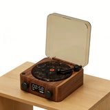 Retro Bluetooth Gramophone Speaker Portable Wireless Music Player Brown V1263-JX-7019