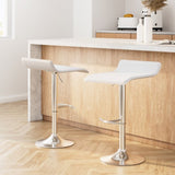 Artiss 2x Bar Stools Adjustable Gas Lift Chairs White BA-TW-NEWT706-WH-X2