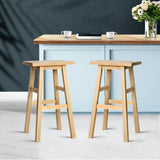 Artiss Bar Stools Kitchen Counter Stools Wooden Chairs Natural x2 BA-G-7031-NTX2