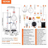 Essential Oil Distillation, 2000ml Distillation Apparatus, 3.3 Boro Lab Glassware Distillation V952-JYTQBLZZJPDJMWNR6V3