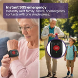 EQUIPMED GPS Fall Detection Emergency Bracelet with SOS Button, for Seniors, 2 Way Calling, Location V219-HELPMAMHPD6A