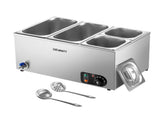 Devanti Commercial Food Warmer Bain Marie 4 Electric Buffet Pans CBM-BMC3V-SS