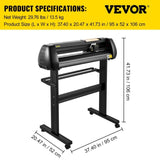 Vinyl Cutter, 28inch Paper Feed Cutting Plotter Bundle, Adjustable Force & Speed Vinyl Printer with V952-KZJSK720T220V4XBOV3