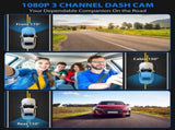 Three-camera dash cam C309, equipped with dual fronts, an interior and a reversing V1105-YAXCJLY-01