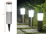 Solar Powered Outdoor Lamp - Stainless Steel - Cylindrical Garden Lamp - Waterproof - 1 Pack V1189-HB001HWU000102