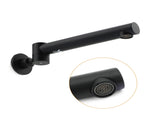 Matt Black Round Basin Wall Mounted Spout Faucet Outlet 180&deg Swivel Tap Watermark V1233-SP603BL