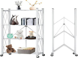 CARLA HOME 4-Tier Foldable Storage Shelf with Wheels for Kitchen, Garage, Pantry or Basement V178-36254