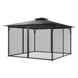Gazebo Netting Replacement, Fit Most 12 x 12 x 7.5 FT Gazebo Curtain, Outdoor Garden Net, 4-Panel V952-LTWZDL12FT12G6AC0V0