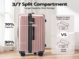 Wanderlite 28" Trunk Luggage Suitcase Travel 5 Wheels Type-C Port TSA Rose Gold LUG-ABS-TRUK-28-RG