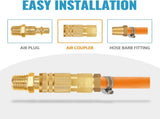 1/4'' Air Hose fittings, 10-Pack Brass 1/4 Inch NTP Female Industrial Coupler, 1/4'' Air Line Quick V1258-DP02-WO-421