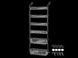 Toque Over the Door Pantry Organiser 6 Tiers Metal Hanging Storage Rack Black KT1055-BK-6-AU