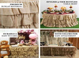 Efavormart 3 Tier Rustic Elegant Ruffled Burlap Table Skirt for Kitchen Dining Catering Wedding V1258-DP02-C-3154