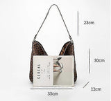 Women's Plaid Tote Bag PU Leather Shoulder Bag Underarm Bucket Bag with Wallet V1263-JX-3484