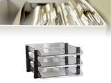 Desk File Letter Tray Layered Classified Documents Rack Acrylic Office Storage Rack Dark Black 3 V1294-YM0626-3117220312912