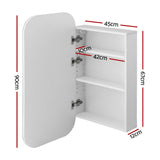 Cefito Bathroom Mirror Cabinet Medicine Shaving Arch Wall Hung 450x900mm White BV-MC-4090R-WH