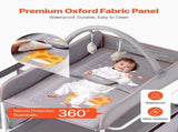 Baby Changing Table, Foldable Diaper Change Station with 2 Fabric Drawers, Side Basket & Hanging V952-ZDNBTQHSHXWD5L2KV001V0
