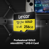 Lexar Professional Gold MicroSDXC Card UHS-II C10 U3 V60 A1 Full HD 4K UHD Reading Speed Up to V1202-843367132409