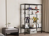 Stacked Glass Display Cabinet Steel 4 Tier 160cm DBOX1003-4-D-BK