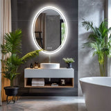 500x700mm LED Bathroom Mirror Oval Dimmable Anti-Fog V178-66711