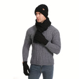 Unisex Winter Accessory Set Beanie Scarf Gloves Winter Fashion Warm Accessories - Green - Size L V1347-939-60058-GRN-L