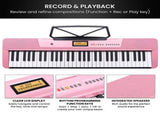 Karrera 61-Key Electronic Keyboard with LCD and Touch Response in Pink CHJ-291 EKB-CHJ-291-PK