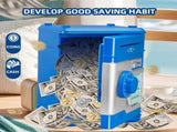 Children's Password Piggy Bank, Dual Lock,BLUE Automatic Bill Intake, Develops Savings Habit, V1232-CQG001