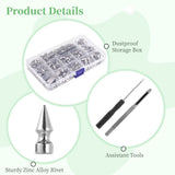 270 Sets Mixed Shape Rivets, 12 Styles Silver Color Spikes and Studs, Zinc Alloy Cone Spikes, Punk V1369-AZ3-W-08532