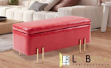 Storage Ottoman Stool Bench Seat 97cm PU Leather RED V274-FT-GQ104-RD