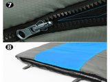 Double Camping Envelope Twin Sleeping Bag Thermal Tent Hiking Winter -15C - blue V610-PKNENVSLEBA-15-BL-DOU