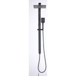 WELS 10" Rain Shower Head Set Square Dual Heads High Pressure with Handheld in Black V63-848021