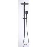 WELS 10" Rain Shower Head Set Square Dual Heads High Pressure with Handheld in Black V63-848021