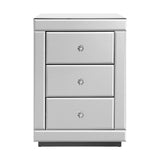 Artiss Set of 2 Bedside Table 3 Drawers Mirrored Glass - PRESIA Silver MF-BT-7181-SRX2