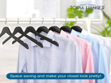 TOPIA HANGER Black Wooden Hangers 30 Pack, 0.28-inch Thick Slim Wood Clothes Hanger with Flat Design V1258-DP02-F-231