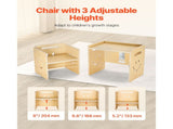 Montessori Weaning Table and Chair Set, 3 In 1 Wooden Toddler Table and Chairs with Chalkboard, V952-ETDNZY1708118E4HMV0