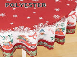 Round Christmas Tablecloth with Snowflake and Snowman Print, Waterproof and Stain Resistant, 180 cm V1237-MS-912-007