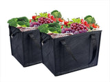 2Pcs Insulated Grocery Bags 13 x 12 x 7.1 inch Large Reusable Insulated Cooler Bags with Zipper Top V1192-AZ-W-17337
