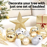 Jingle Jollys 125pcs Christmas Tree Decorations Set Baubles Ornaments Party XMAS-MIX-125PCS-ORNAMENTS