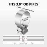 3 inch Exhaust Clamp, 3" Narrow Band Muffler Clamp Stainless Steel for Heavy-duty Exhaust systems, V1258-DP02-C-3117